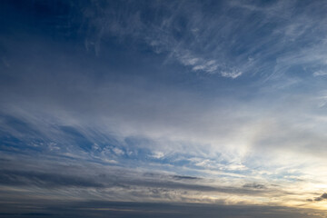 Fototapeta Calm blue cloudy sky. Nature scene background for design. obraz