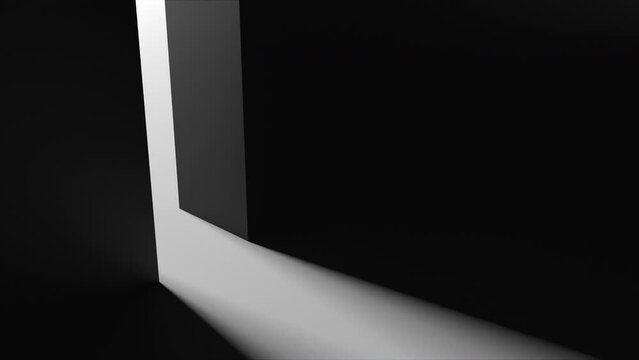 Open the door with light. Computer generated 3d render