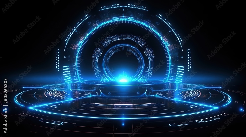 Aufkleber abstract technology ui futuristic concept hud interface hologram elements of digital data chart.hud,