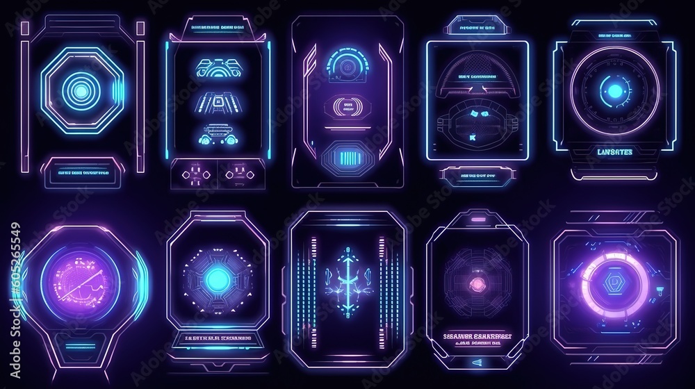 Aufkleber abstract technology ui futuristic concept hud interface hologram elements of digital data chart.hud,
