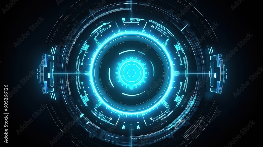 Fototapete futuristic hud interface screen design.hud,gui for game background design. technology background. di
