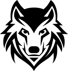 Fototapeta premium Wolf | Black and White Vector illustration