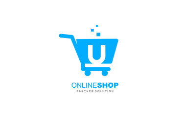 U Letter online shop logo template