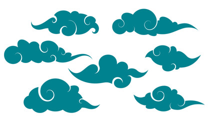 vector collection of Chinese clouds 
