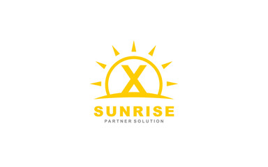 X Letter of sun logo for template