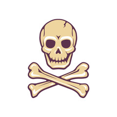 Skull and crossed bones vector illustration