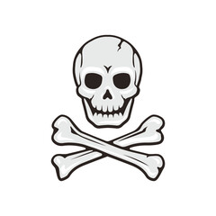 Skull and crossed bones vector illustration