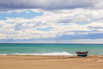 Fototapeta na wymiar Playa en Torremolinos, costa del sol, Málaga, andalucia