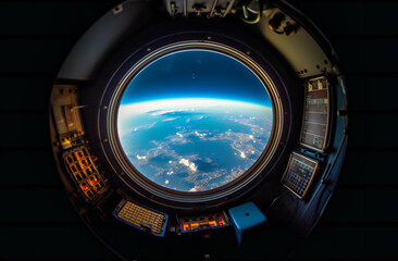 Obraz premium a view through an airplane window