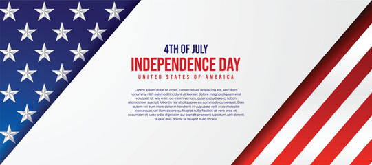 Happy Indepandence day of United States of America, 4th of july vector template design, america flag background