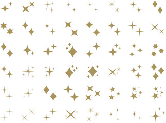 シンプルな星・キラキラのアイコンセット　　simple shining icon set