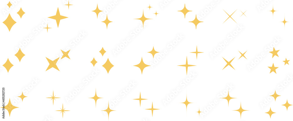 Wall mural シンプルな星・キラキラのアイコンセット　　simple shining icon set