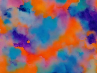 Abstract watercolor background orange purple, Ai Generative