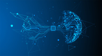 Sphere theme vector illustration. Digital technology background.