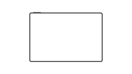 tablet black color with blank touch screen and flare isolated on white background. realistic and detailed device mockup. stock vector illustration