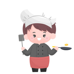 Smiling Chef cartoon character