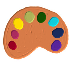palette with paints