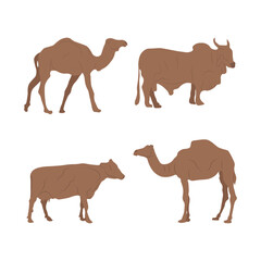 Collection Of Sacrificial Animals Silhouettes For Design Elements Templates