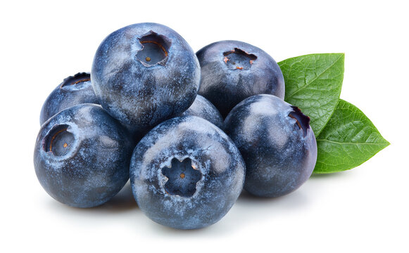 Blueberry with clipping path isolated on a white background