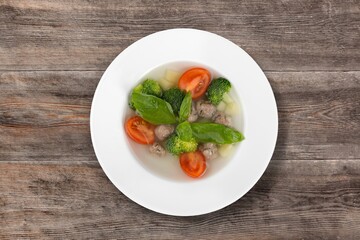Tasty fresh hot soup dish