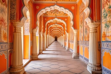 Indian architecture regal royal awe-inspiring Jaipur Amer fort generative ai