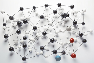 network of molecules on white background connected to each other Generative AI