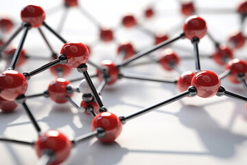 network of molecules on white background connected to each other Generative AI