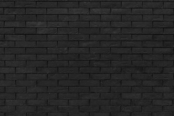 Black brick wall. Dark surface texture. Architectural building background