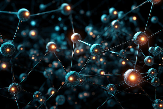 An abstract image of a network of molecules connected to each other Generative AI