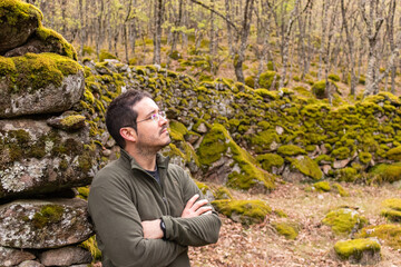 Fototapeta premium Joao Carlos Duarte Freitas in a mossy forest