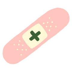 A drawing of cute pink medical plaster 
