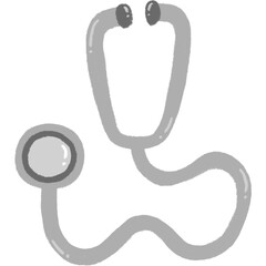 A drawing of cute medical stethoscope with grey color