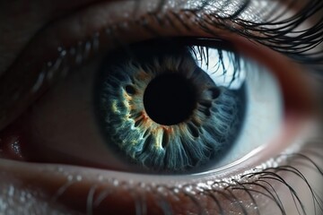 Epic eye, with gorgeous and detailed iris, beautiful woman eye, closeup shot, macro shot. Generative AI