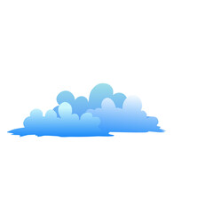 blue gradient cloud cartoon