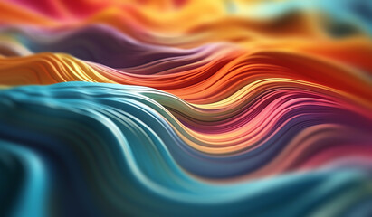 AI Generated. Abstract 3D Render  Colorful Modern Illustration. Soft and Wavy Background Design. Vibrant Digital Art with Fluid Motion.