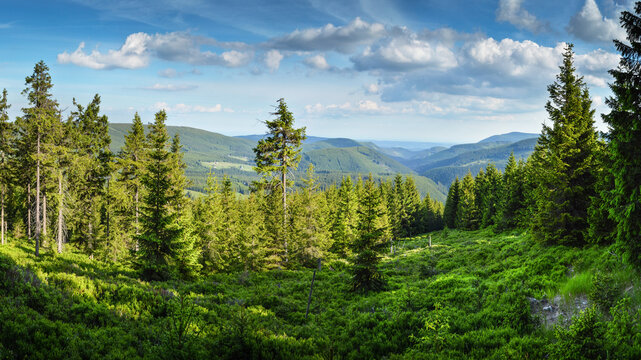 View from the Giant Mountains to Mal&aacute; &Uacute;pa, Czech Republic