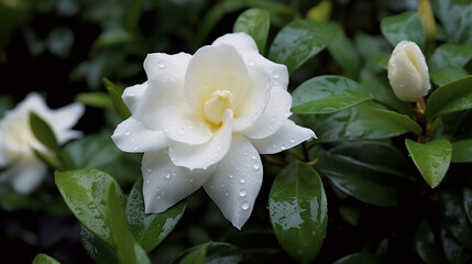 white gardenia flowers tree care powdery gardening image Ai generated art