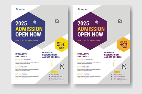 School admission flyer or kids education flyer and leaflet template