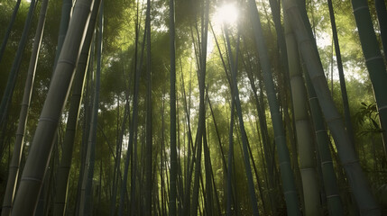 Stunning dense bamboo forest Generative AI