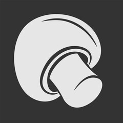 Champignon isolated on dark background. Vector illustration	