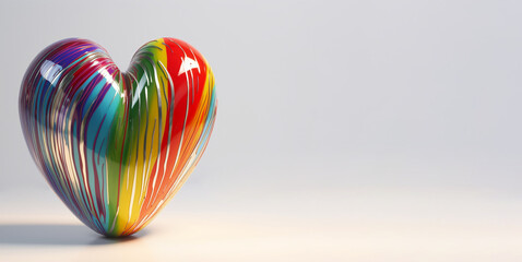 Obraz premium Heart shaped on white background. 3D rendering. Valentine's day concept. Generative ai