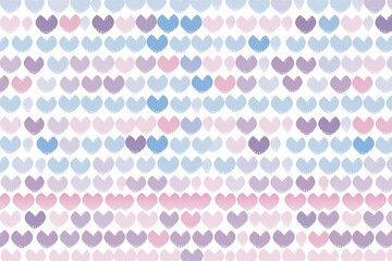 Fabric. Seamless pattern with hearts in pastel colors.  Digital  illustration.    Generative ai