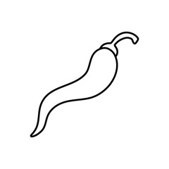 Chili pepper hand drawn outline doodle icon. Vector sketch illustration of chili pepper for print, web, mobile and infographics isolated on white background.
