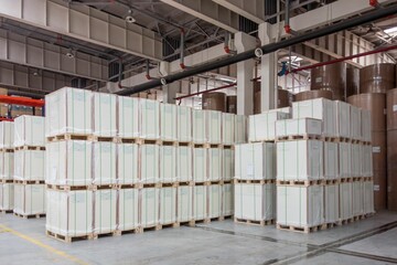 Paper Pallets Placed in a Warehouse