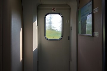 Door of a Moving Train at High speed