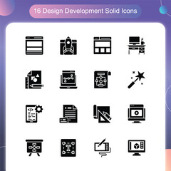 Design Development Vector Solid  icon set illustration Set 01