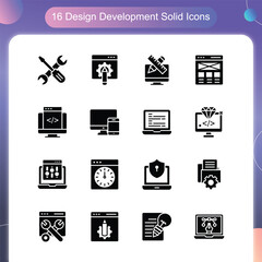 Design Development Vector Solid  icon set illustration Set 03