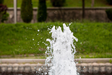 Water splash in fountain. concept of background and texture.