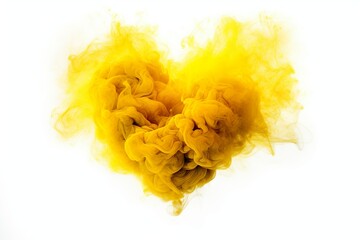 AI generated image of yellow smoke heart