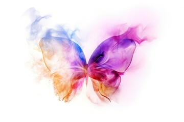 AI generated image of color smoke butterfly
